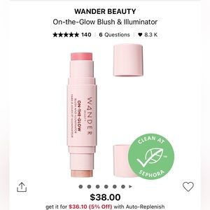 WANDER BEAUTY
On-the-Glow Blush & Illuminator Petal Pink/Nude - soft peony pink